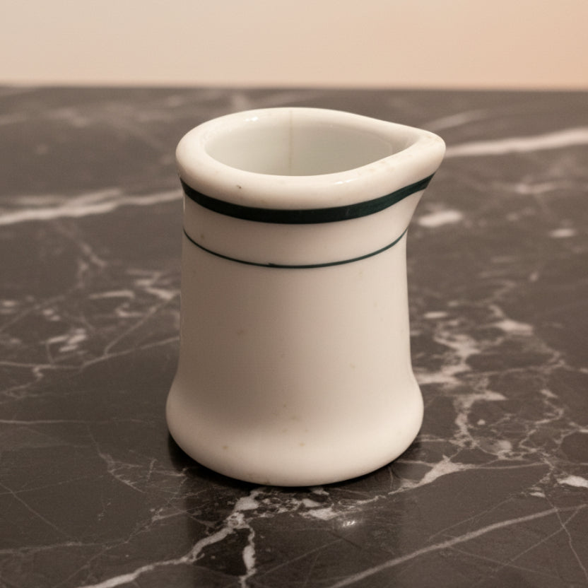 1950s–60s Restaurantware Personal Creamer | White & Green Diner Decor