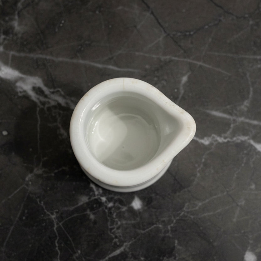 1950s–60s Restaurantware Personal Creamer | White & Green Diner Decor