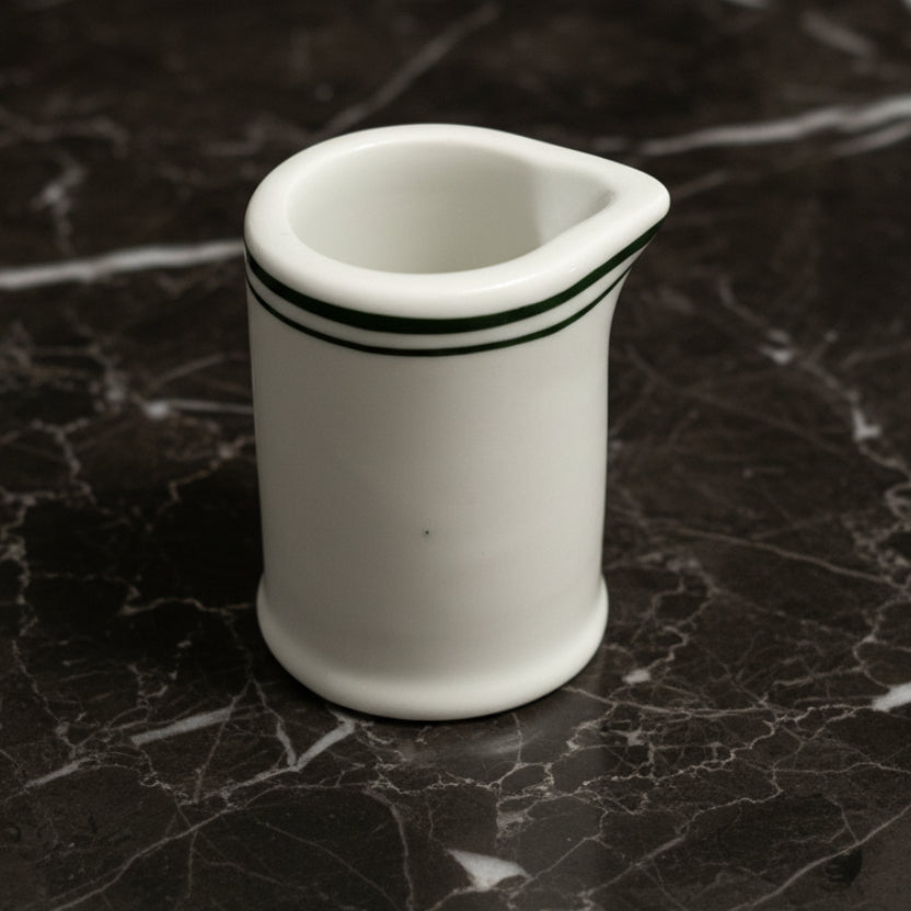 1950s–60s Restaurantware Personal Creamer | White & Green Diner Decor