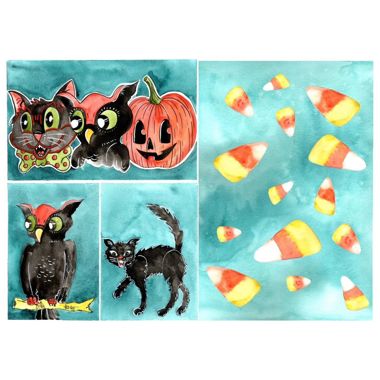 Retro Halloween Decoupage Paper - Roycycled Treasures