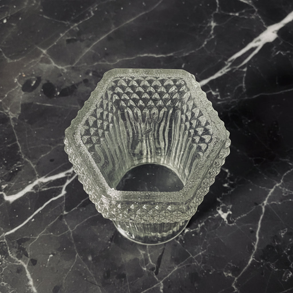 Vintage Ribbed Glass Vase