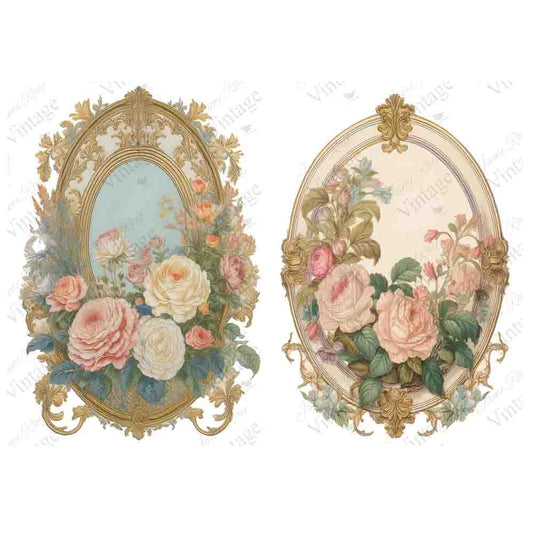 Rose Vignette A4 Rice Paper - JRV