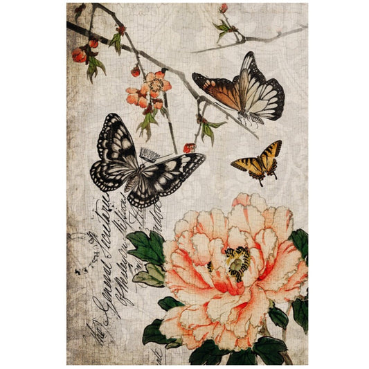 Roycycled Decoupage Paper - Butterfly Floral