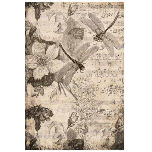 Roycycled Decoupage Paper - Musical Dragon Flies