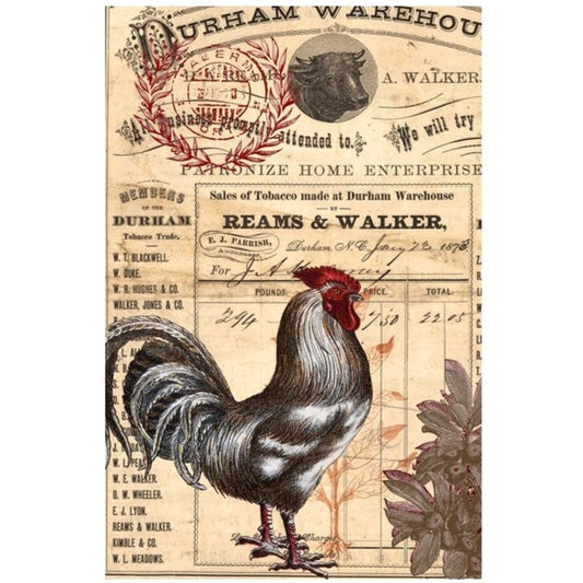 Roycycled Decoupage Paper - Red Rooster