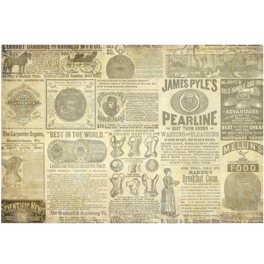 Roycycled Decoupage Paper - Vintage Ads