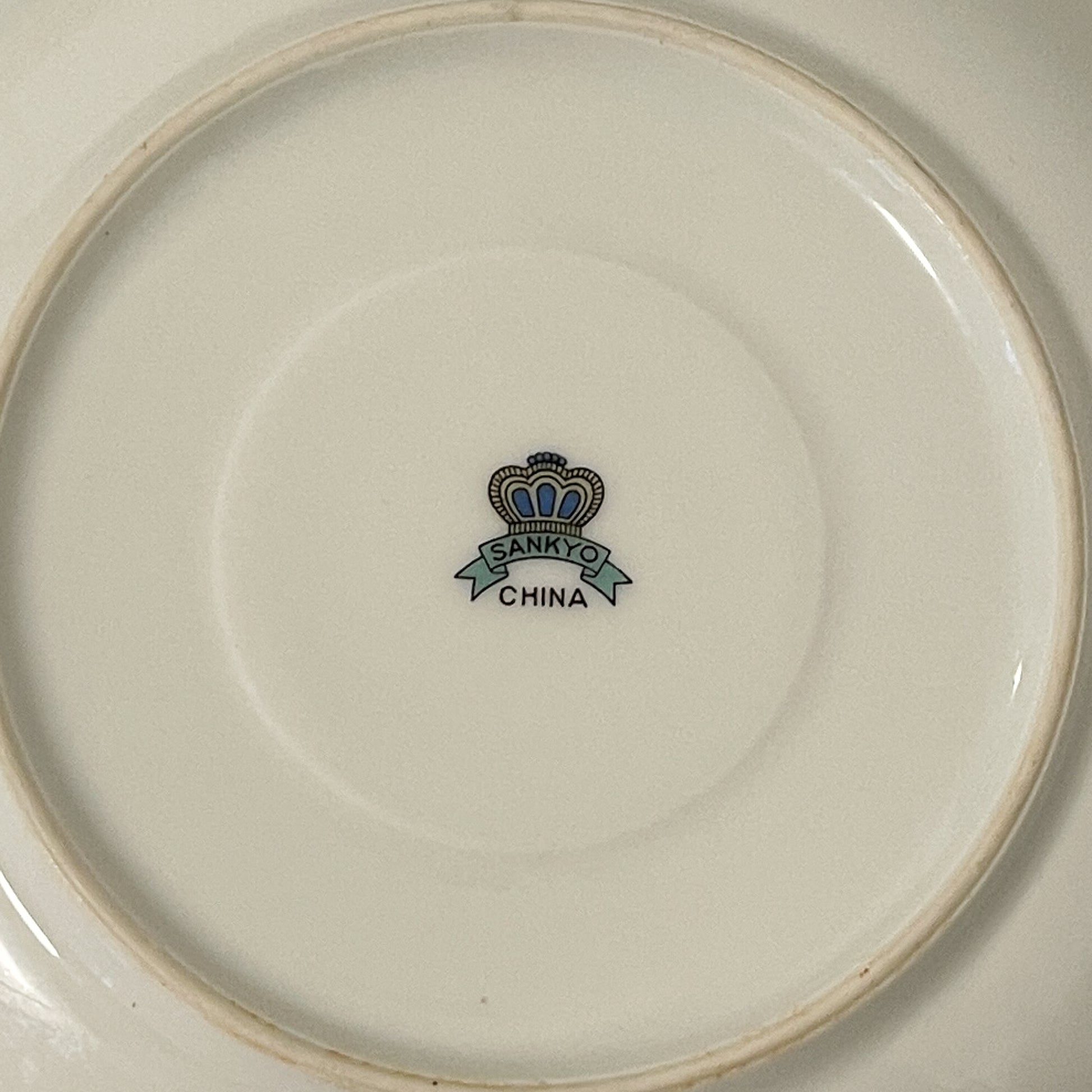 Vintage Sankyo Rose Pattern Saucers Japan - Set of 6