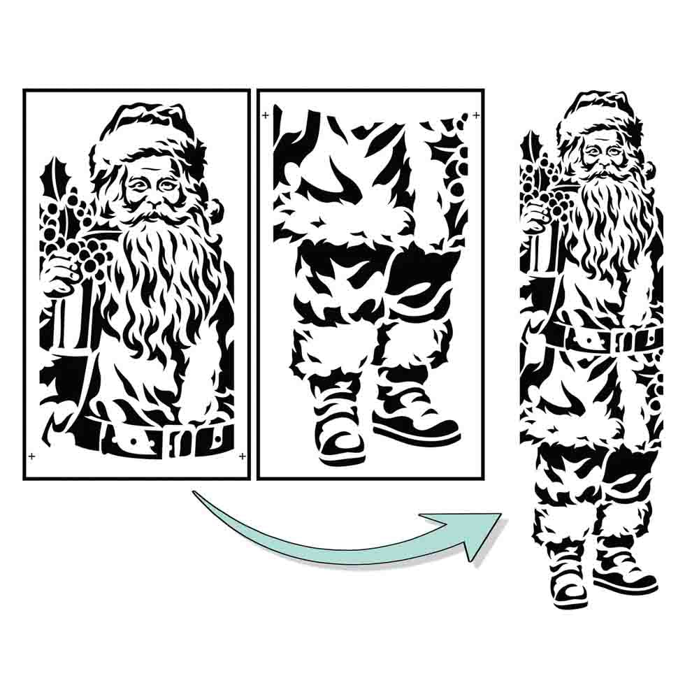 Santa Claus Porch Sign Stencil Set - JRV