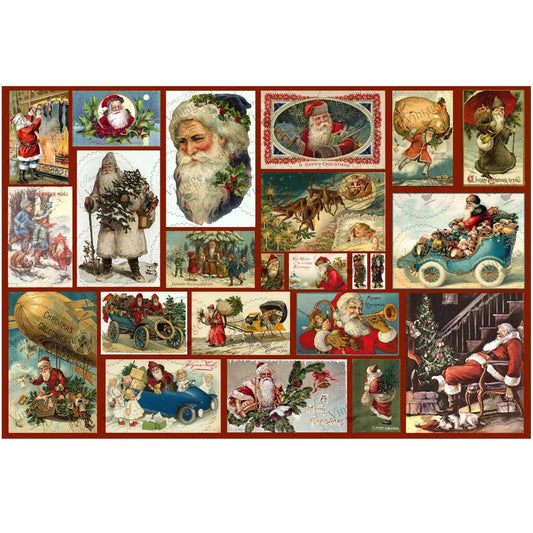 JRV Decoupage Paper - Santa Postcards