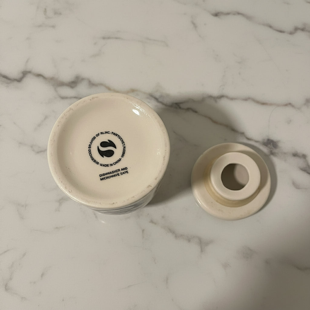 2005 Sherwood Brands Lidded Stoneware Thyme Crock