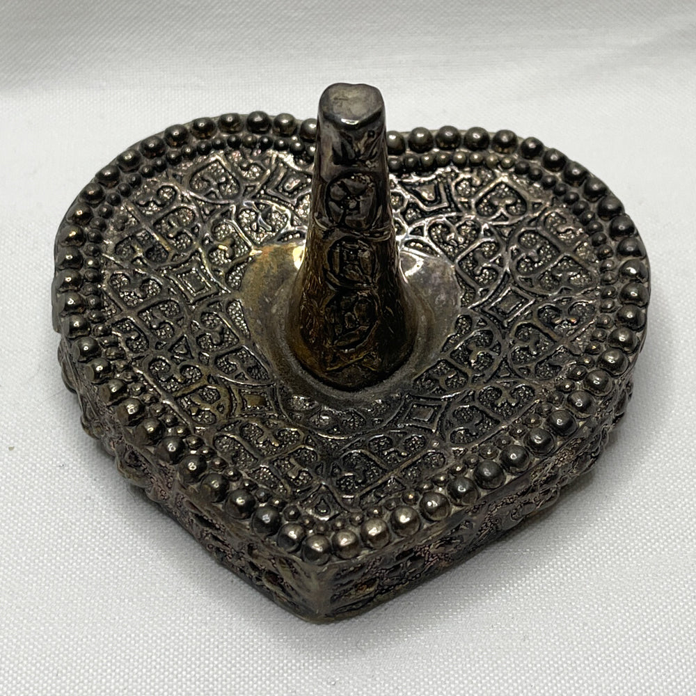 Sliverplated Heart Ring Holder - Vintage