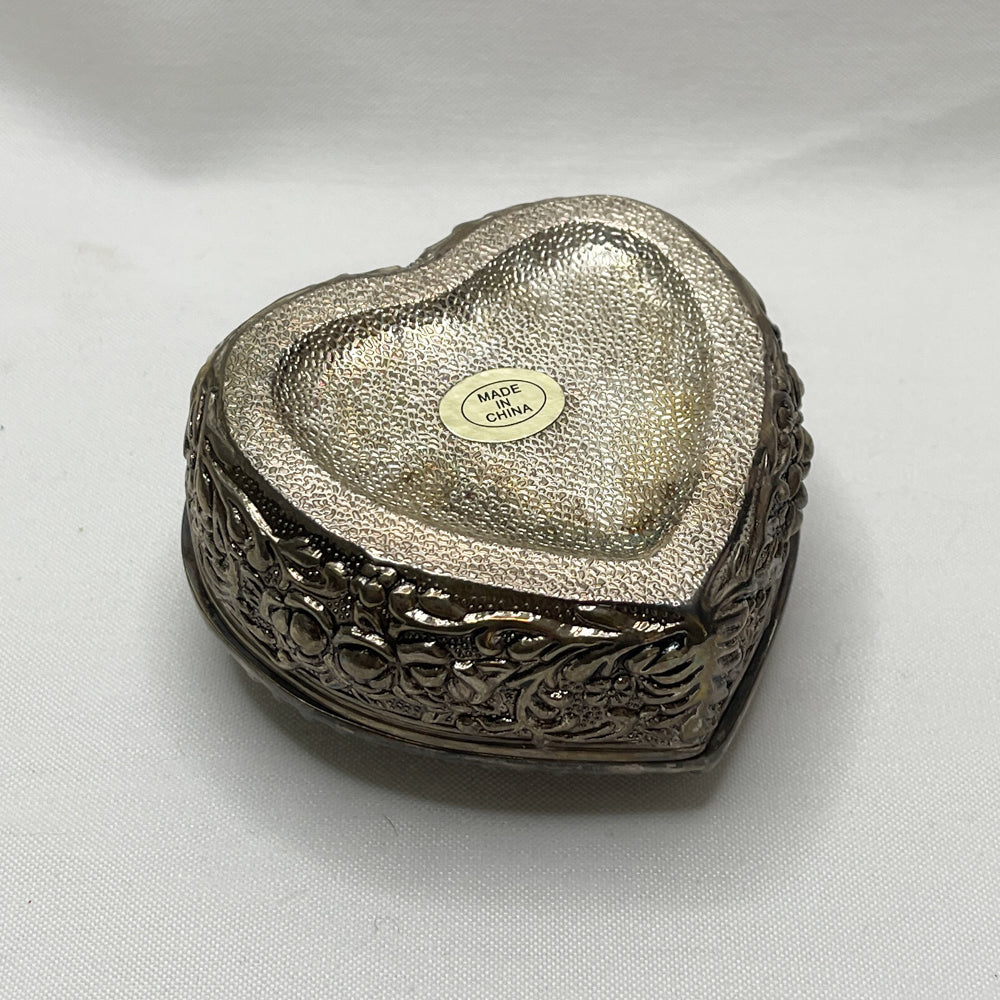 Sliverplated Heart Trinket Box - Vintage