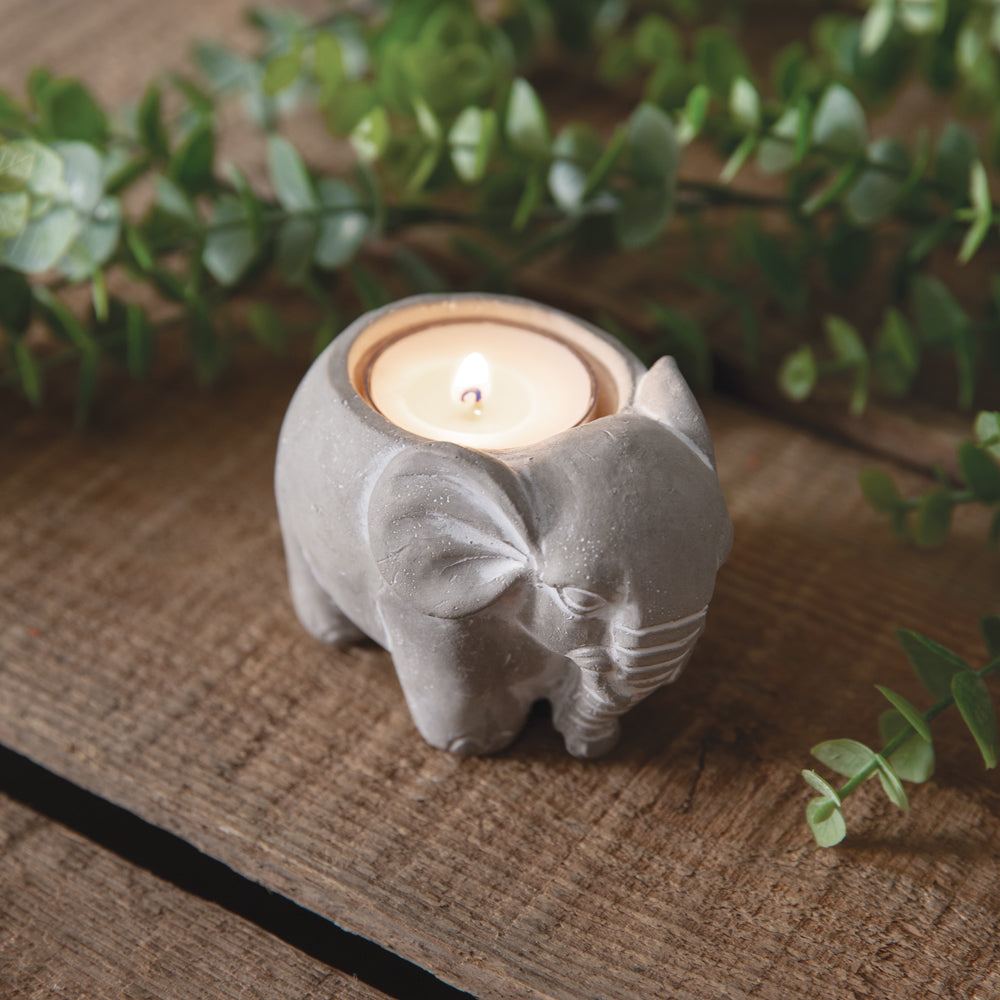 Small Cement Elephant Pot - Set of 2