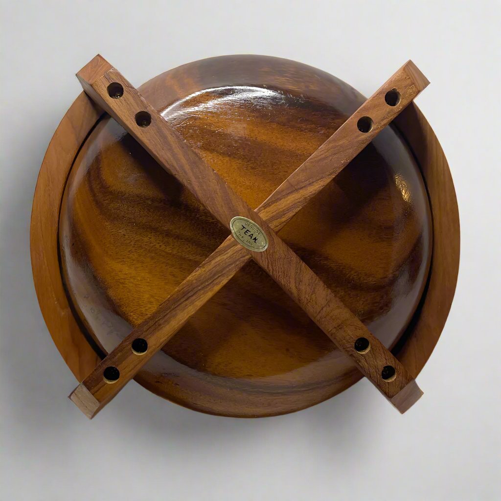 Teak Wood Bowl & Stand - Thailand