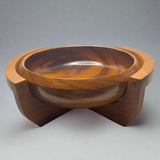 Teak Wood Bowl & Stand - Thailand