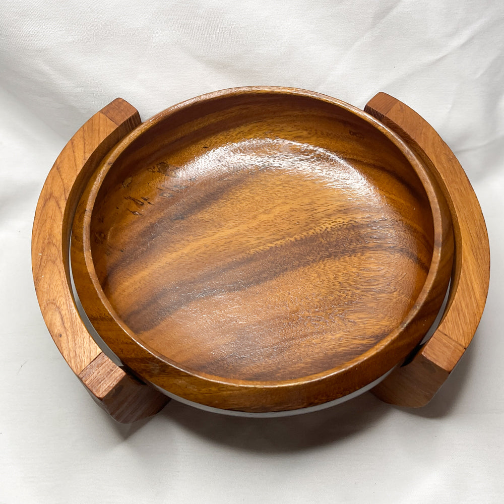 Teak Wood Bowl & Stand - Thailand