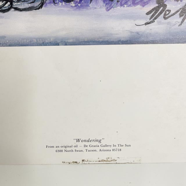 Vintage Ted DeGrazia Wondering Print - 1970s