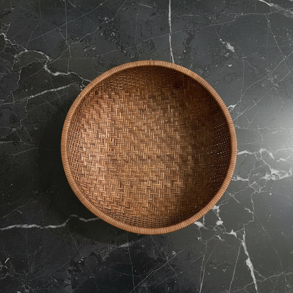 Vintage Bamboo Woven Winnowing Basket