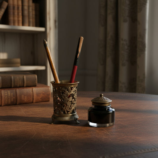 Vintage Wood Calligraphy Pens - Set of 2