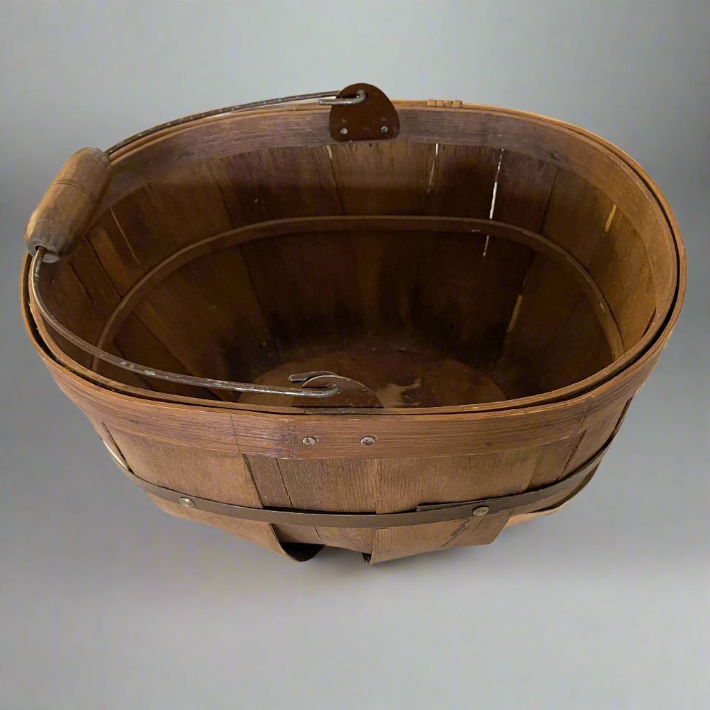 Vintage Handled Wood Basket