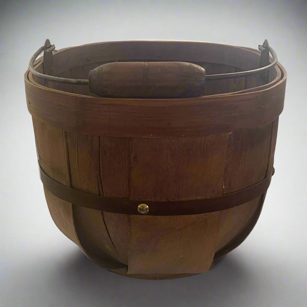 Vintage Handled Wood Basket