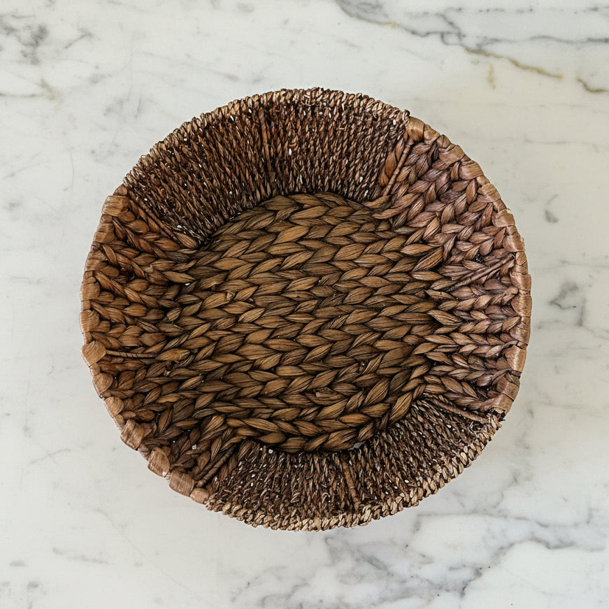 Vintage Water Hyacinth Woven Basket