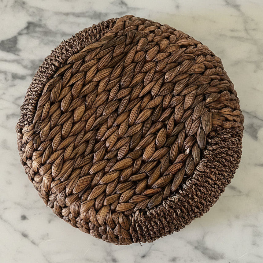 Vintage Water Hyacinth Woven Basket