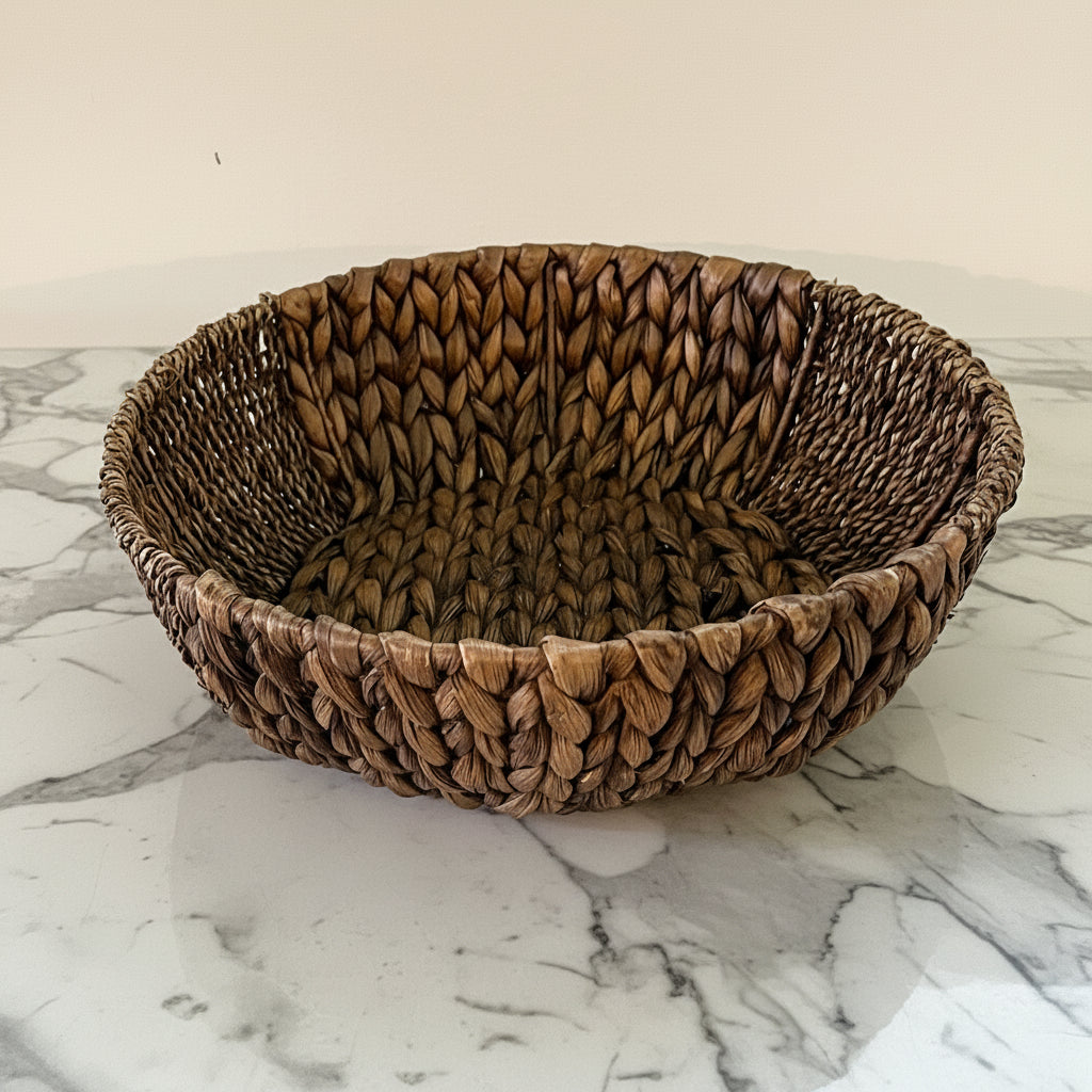 Vintage Water Hyacinth Woven Basket