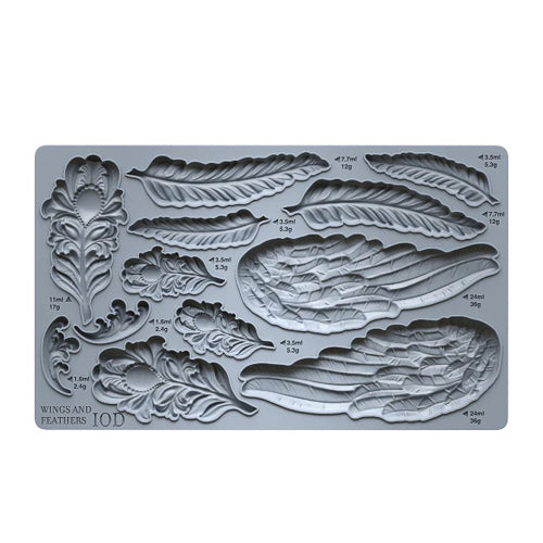 IOD WINGS & FEATHERS Decor Mould by Iron Orchid Designs