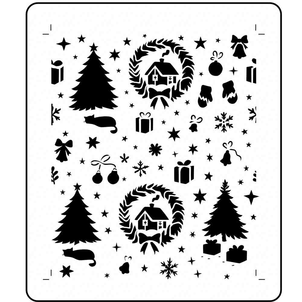 Yule Tide Wallpaper Stencil - JRV