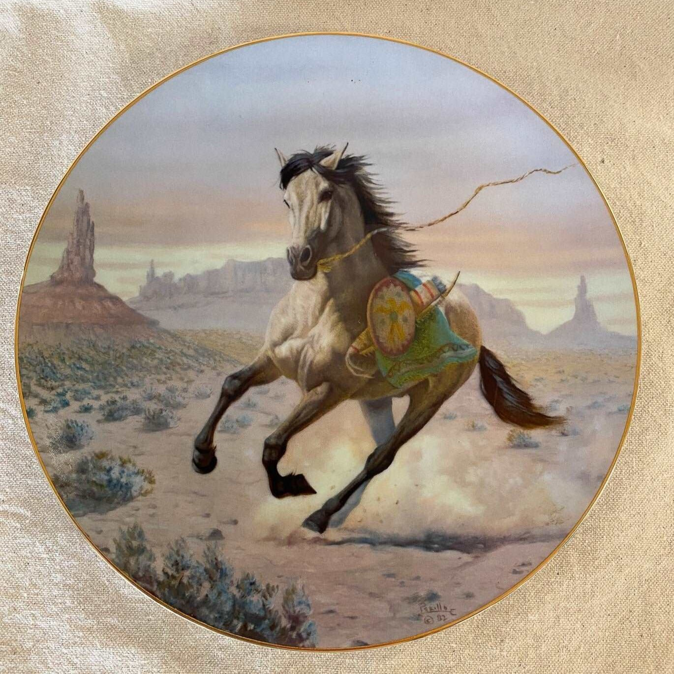 Apache War Pony by Perillo 1983-Perillo-Collector Plate-Stockton Farm