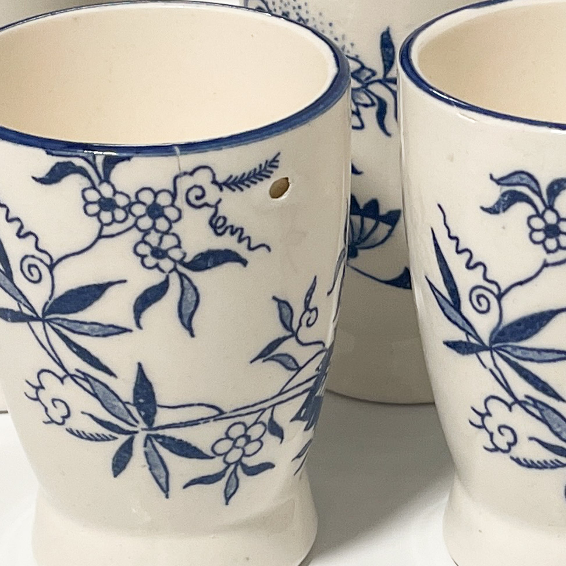 Blue Onion Hand-Painted Tea Cups Japan - Set of 6