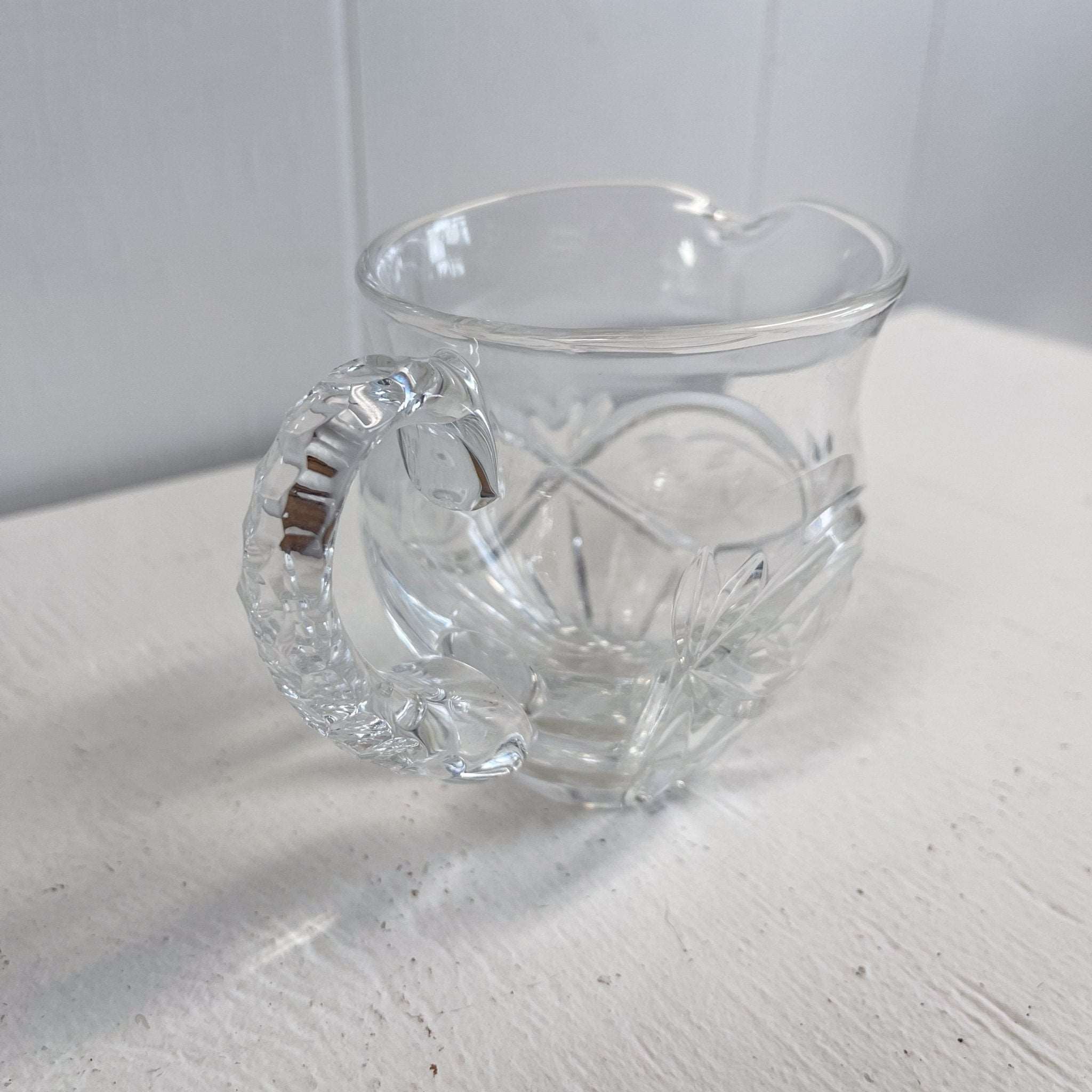 Vintage Crystal Clear Cut Glass Creamer Size hot Approximately 3.5” X 3.5”