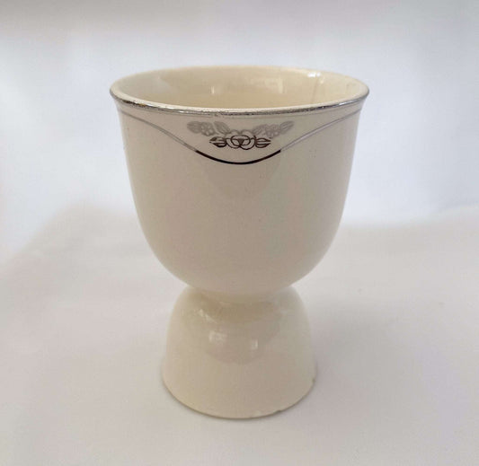 Double Egg Cup Silver Rose Patrician by Homer Laughlin-Homer Laughlin-Bowl-Stockton Farm