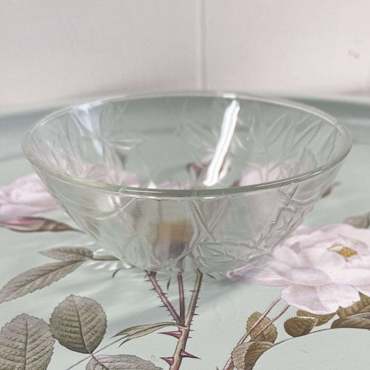 Floral Embossed Bowl by First National Glassware-First National Glassware-Decorative Bowl-Stockton Farm