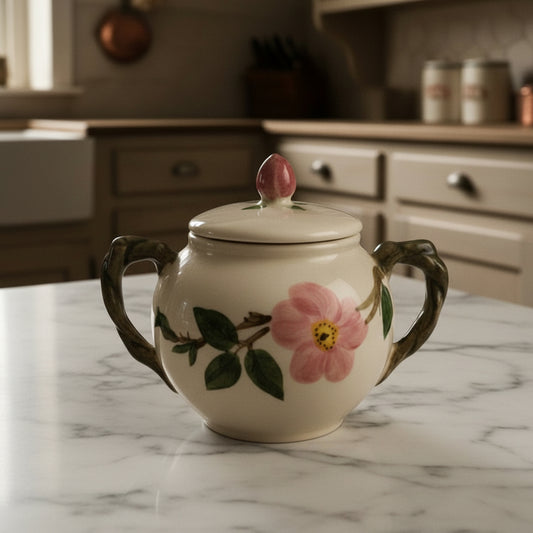 1980s Franciscan Desert Rose Lidded Sugar Bowl