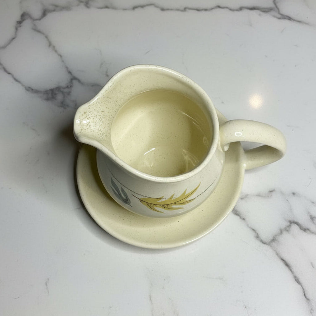 Vintage Franciscan Earthenware Autumn Gravy Boat with Underplate