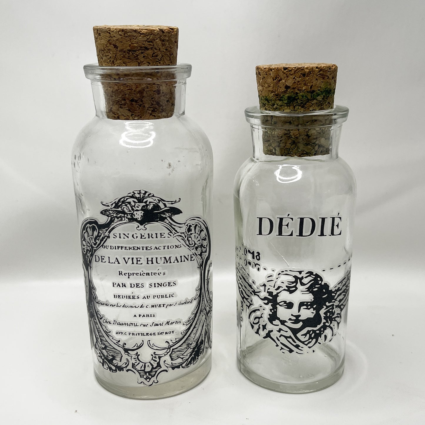 French Labeled Apothecary Jars - Set of 2