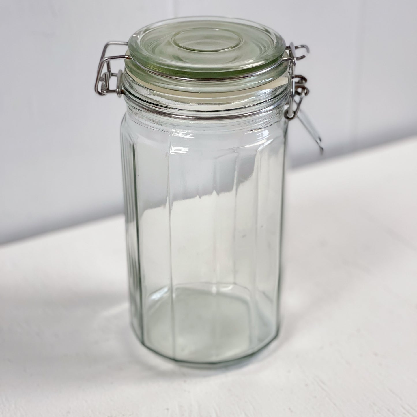Paneled Glass Hermetic Jar