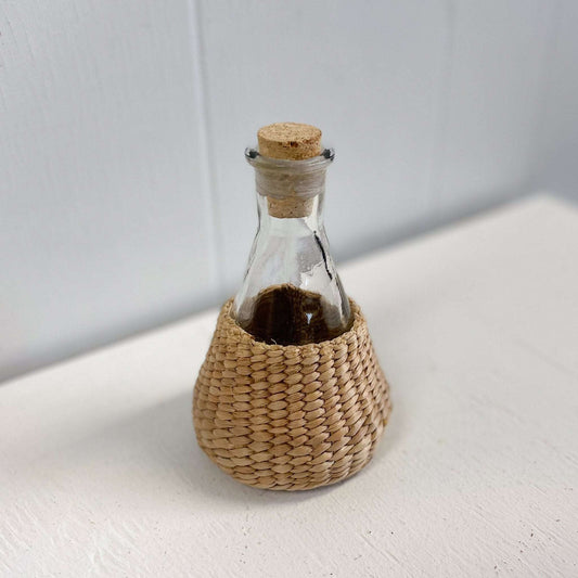 Glass Oil Bottle with Wicker Wrap-Unknown-Oil Bottle-Stockton Farm