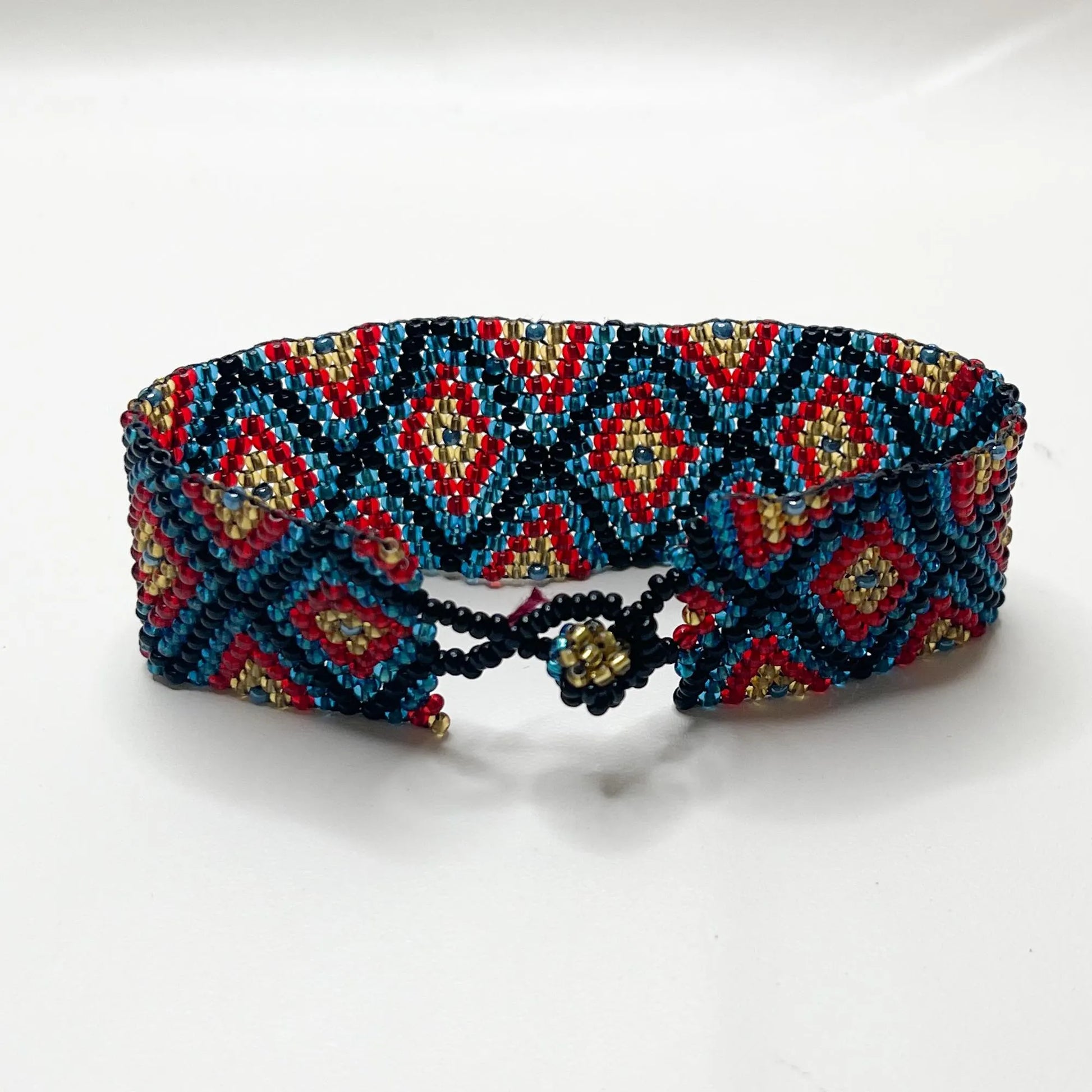 Flat Peyote Beaded Bracelet - Vintage