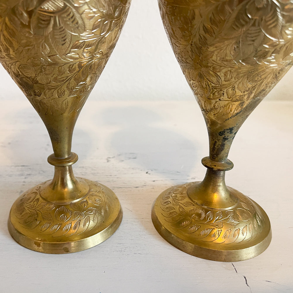 India Brass Vase - Set of 2 - Vintage