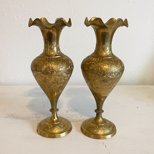 India Brass Vase - Set of 2 - Vintage