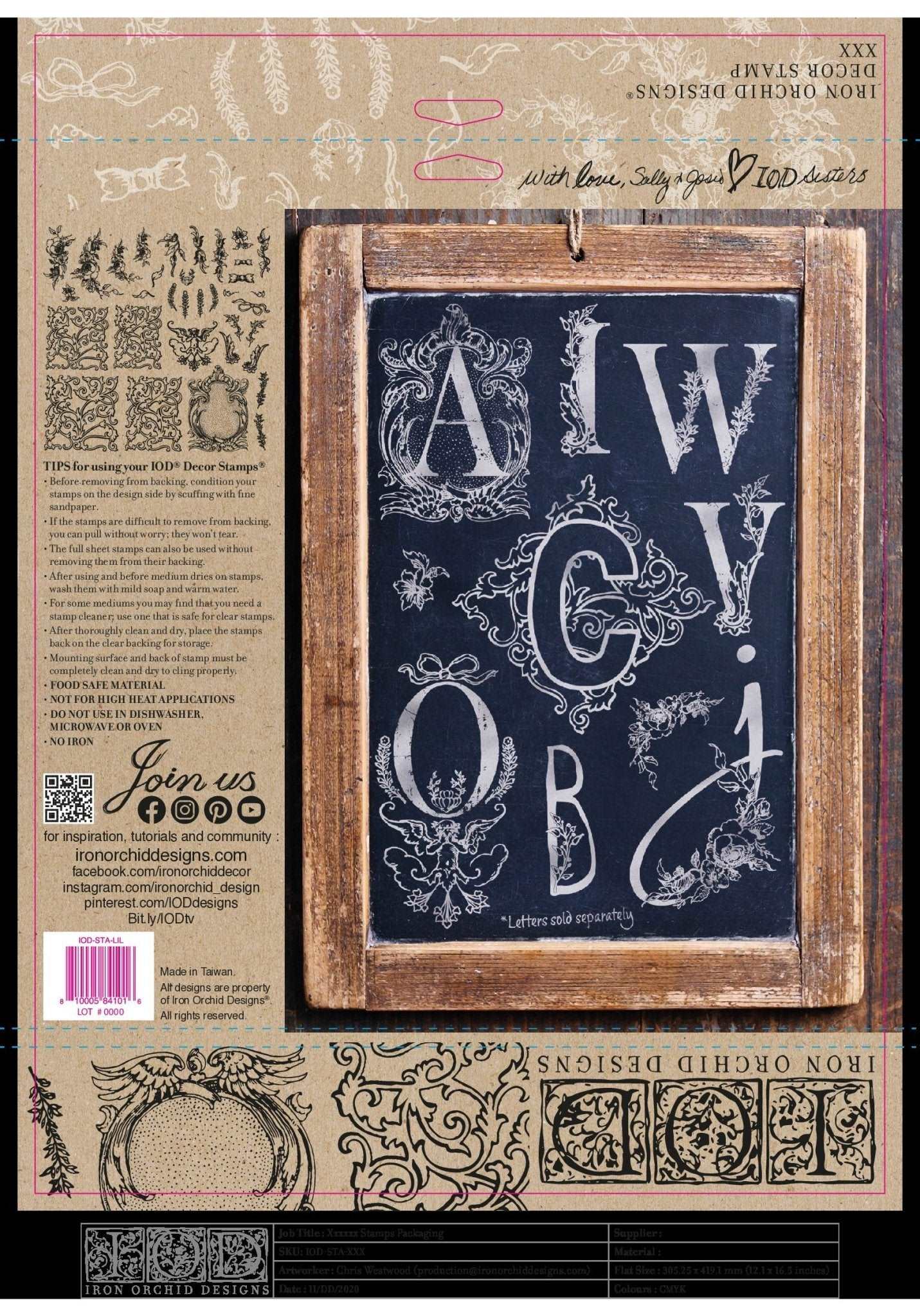 IOD ALPHABELLIES Decor Stamp by Iron Orchid Designs-Iron Orchid Designs-Stamp-Stockton Farm