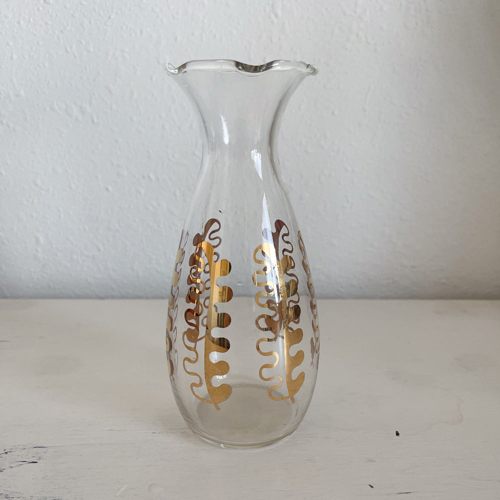 Mid Century Modern Gold Leaf Bud Vase