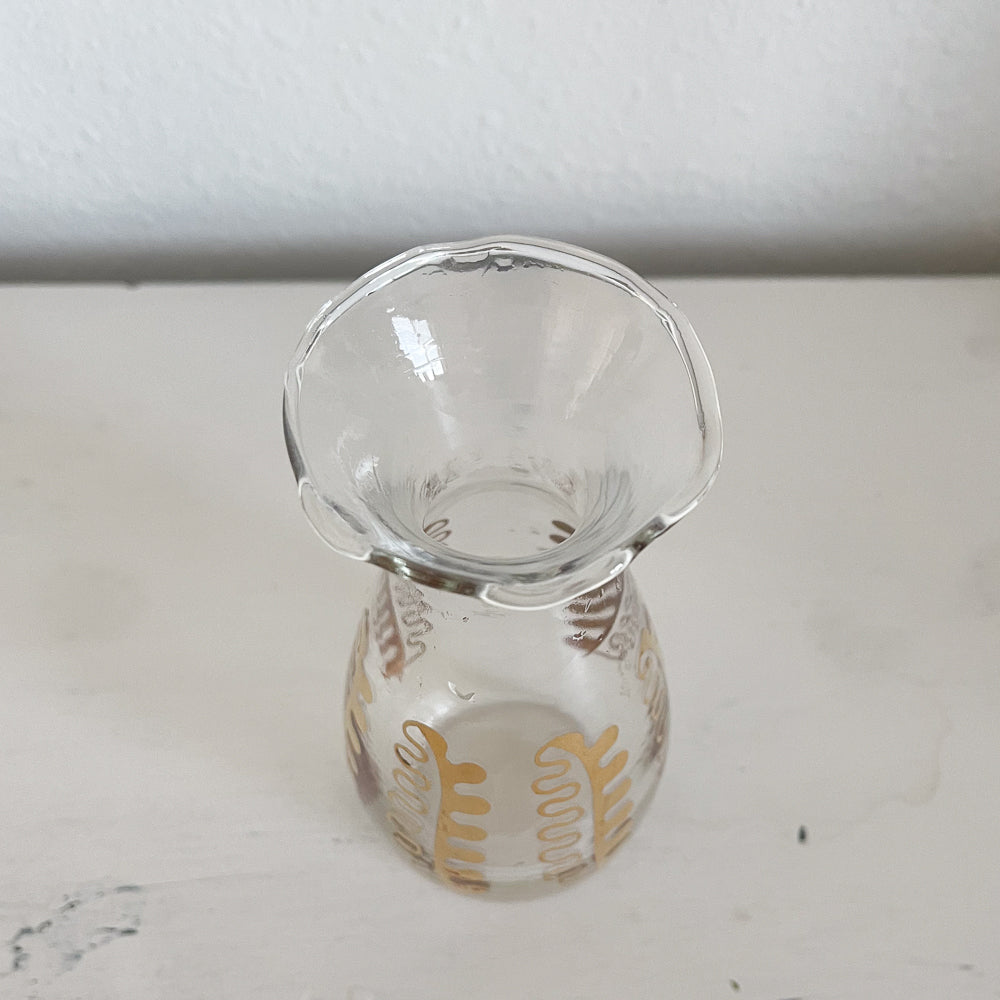 Mid Century Modern Gold Leaf Bud Vase