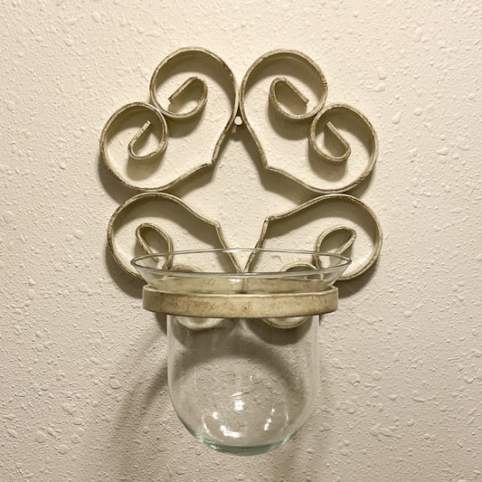 Metal & Glass Wall Candle Holder