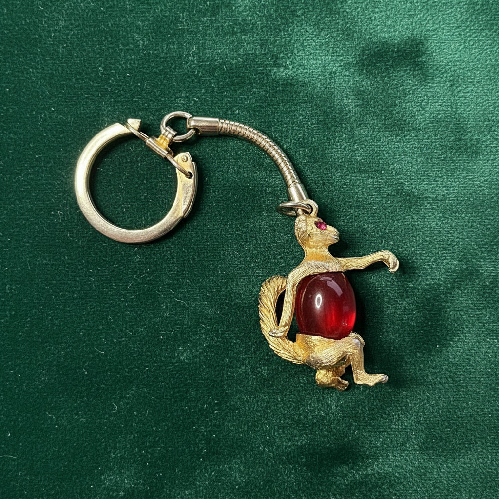 Vintage Monkey Pendant with Red Belly