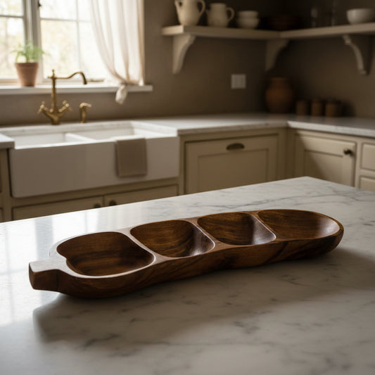 Mountain Woods Acacia Wood Tamarind Snack Serving Tray