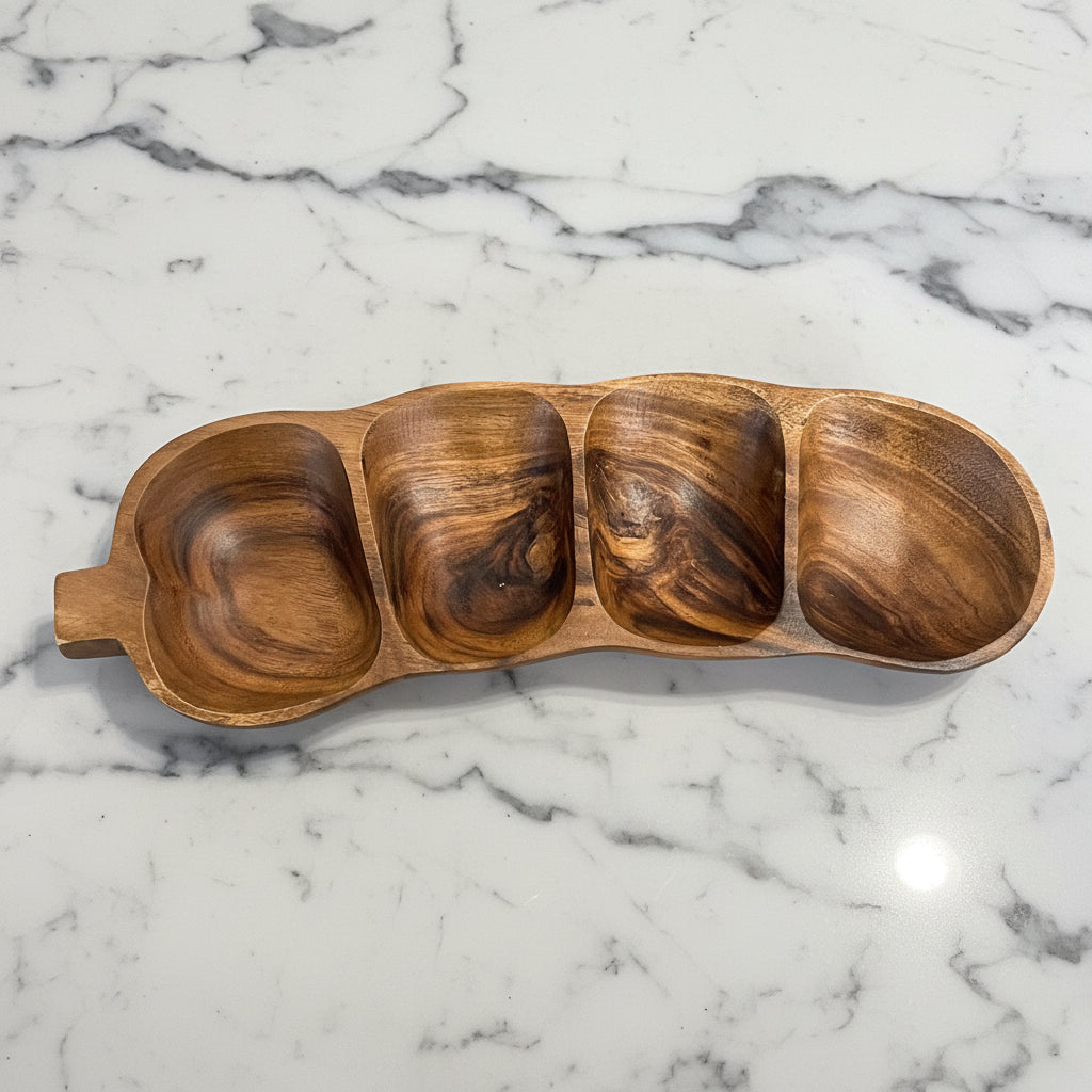 Mountain Woods Acacia Wood Tamarind Snack Serving Tray